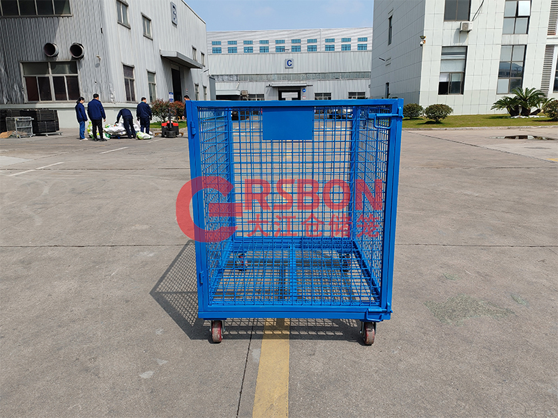 【視頻】藍色移動金屬周轉箱料框